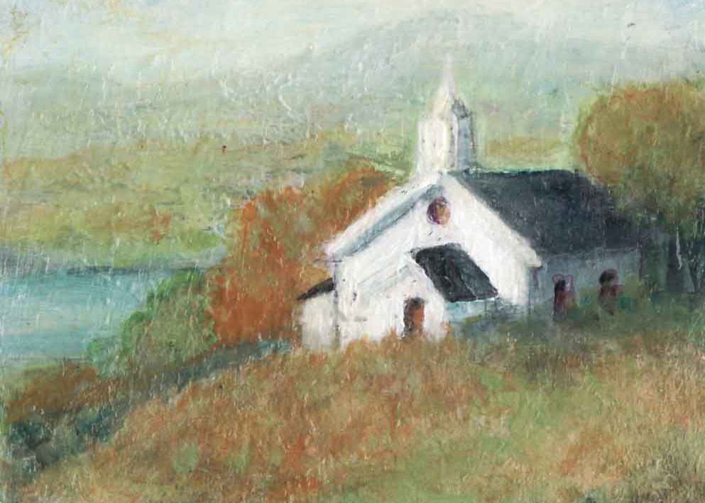 Country Church, Marilyn Knipfer, acrylic, SOLD