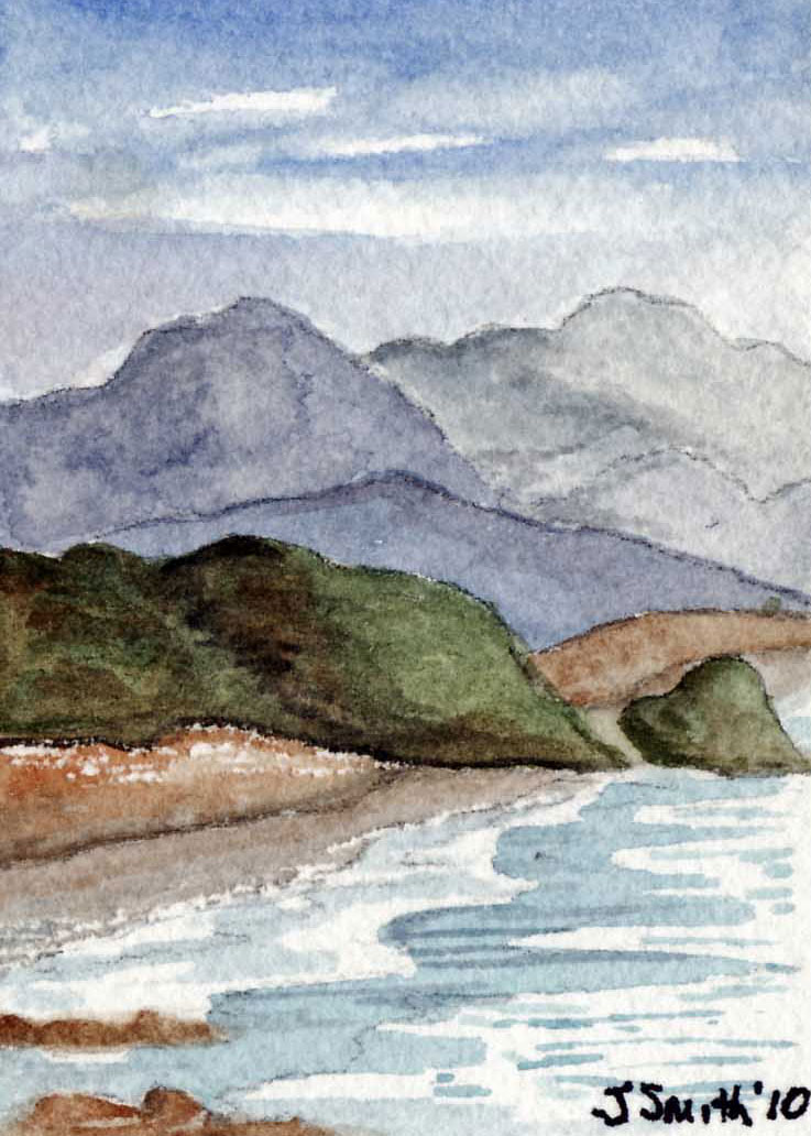 Ocean Landscape, Judi Smith, watercolor 