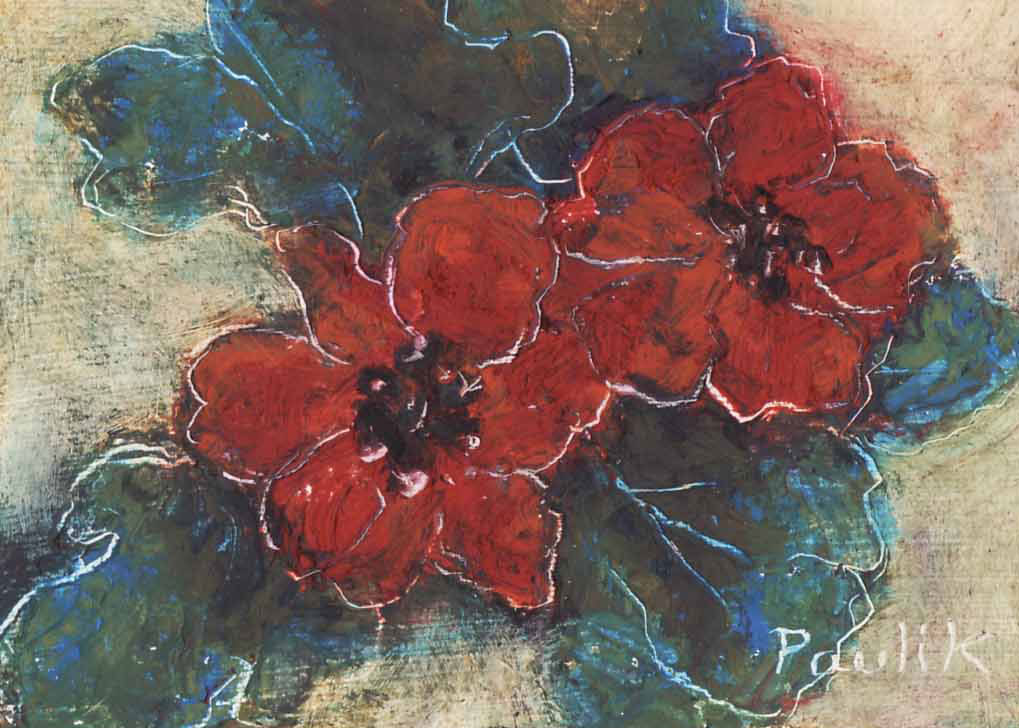 Ruby Bits, Patricia Paulik, oil pastel