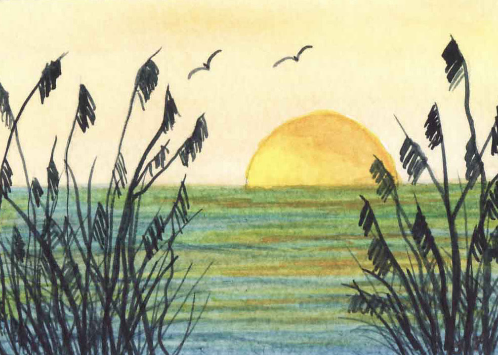 Sanibel Sunset, Sharon Feathers, watercolor 