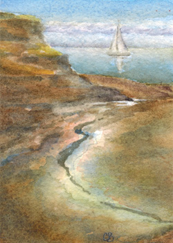 "Devils Island" by Cheryl Breunig, Prairie du Sac WI - Watercolor - SOLD